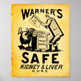 Vintage Medicine Print - Warner Säker Liver Cure Poster