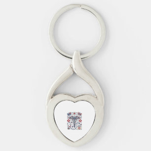 Vintage Medicinsk Kaducé Patriotsjuksköterska Vekt Twisted Heart Silverfärgad Nyckelring