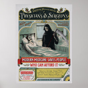 Vintage Medicinsk reklamartikel Poster