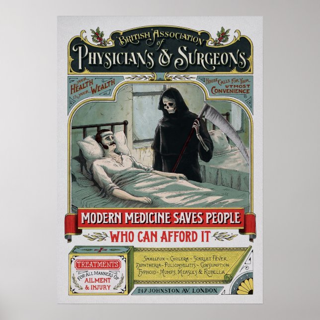 Vintage Medicinsk reklamartikel Poster (Framsidan)