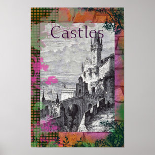 Vintage Medieval Castle Poster