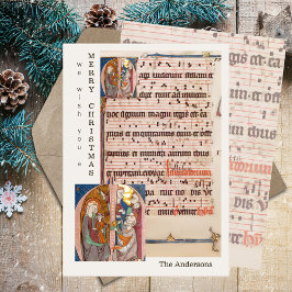 Vintage Medieval Lakan Musik - jultomhet Julkort