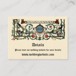 Vintage "Medieval" Upplyst Bröllop Tilläggskort
