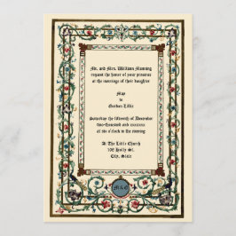 Vintage "Medieval" Uppmaningar till upplysta bröll Inbjudningar