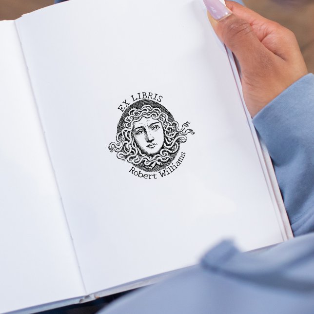 Vintage Medusa Anpassningsbar Ex Libris, Bok Stämpel (Skapare uppladdad)