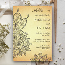 Vintage Mehendi Henna Islamskt Bröllop