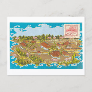 Vintage Meiji-helgedomen i Japan Vykort