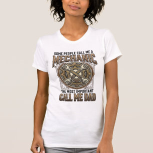 Vintage mekaniker pappa redskap skiftnyckel pappa t shirt