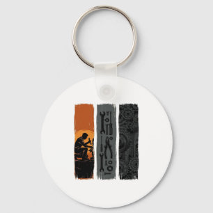 Vintage mekaniska verktyg Växlar Triptych T-Shirt Nyckelring