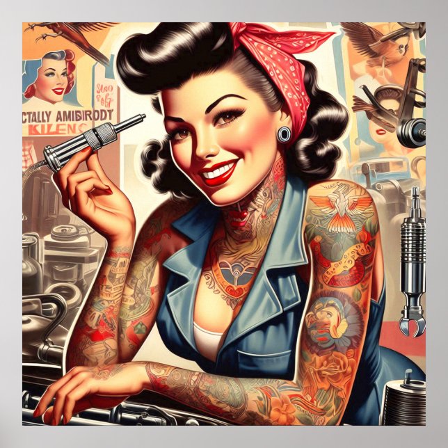 Vintage Mekaniskt uttag Poster (Framsidan)