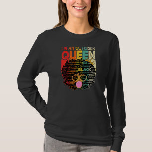 Vintage Melanin Afro Oktober Queen Black H T Shirt