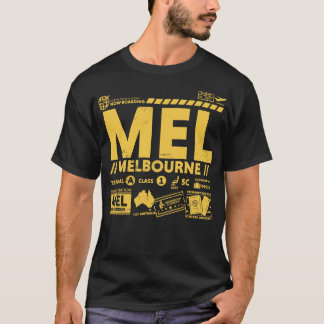 Vintage Melbourne MEL Flygplatskod Resedagar T Shirt