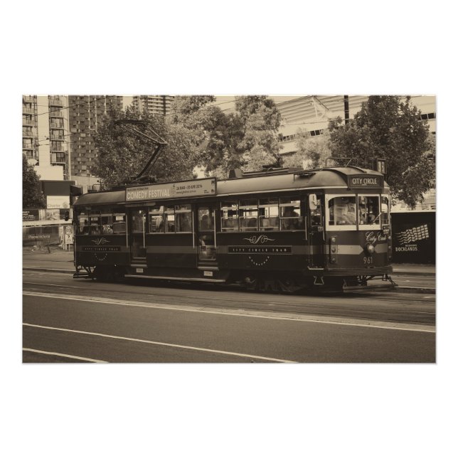 Vintage Melbourne tram Fototryck (Framsidan)