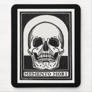 Vintage Memento Mori Skalle Illustrationskonst Musmatta