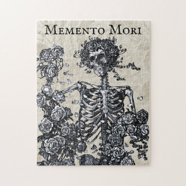 Vintage Memento Mori Skeleton Pussel (Vertikal)