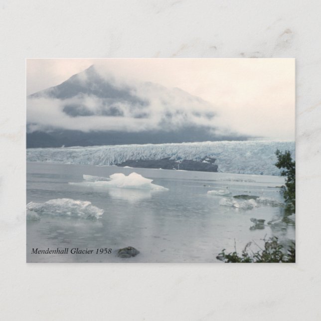 Vintage Mendenhall Glacier Photo Vykort (Framsida)