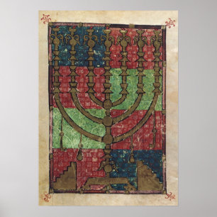 Vintage Menorah, Ljusfesten Glad Hanukkah Poster
