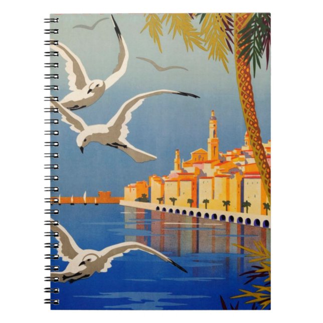 Vintage Menton CoTe D'azur Anteckningsbok (Framsidan)