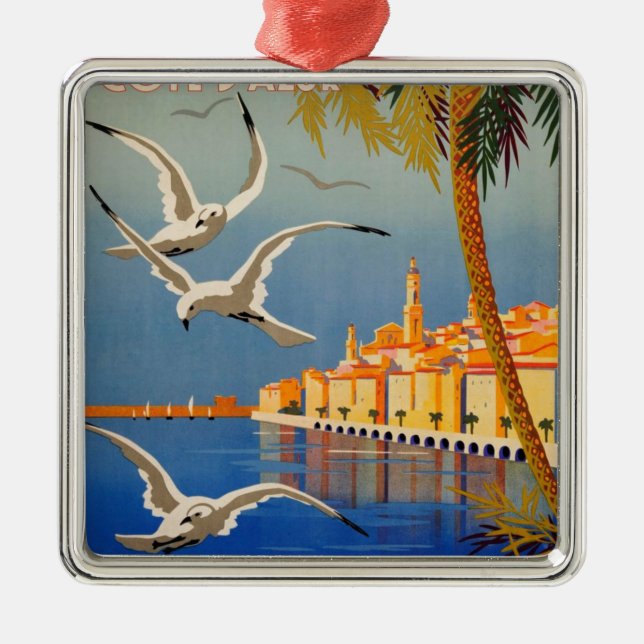 Vintage Menton CoTe D'azur Julgransprydnad Metall (Framsidan)