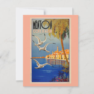 Vintage Menton CoTe D'azur Julkort