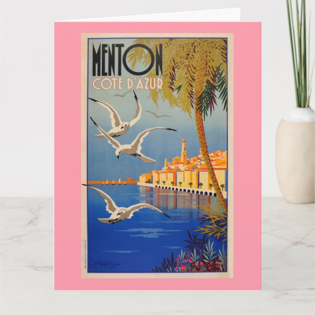 Vintage Menton CoTe D'azur Kort (Framsida)