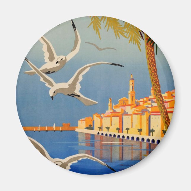 Vintage Menton CoTe D'azur Magnet (Framsidan)