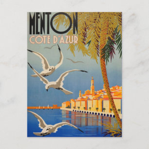 Vintage Menton CoTe D'azur Vykort