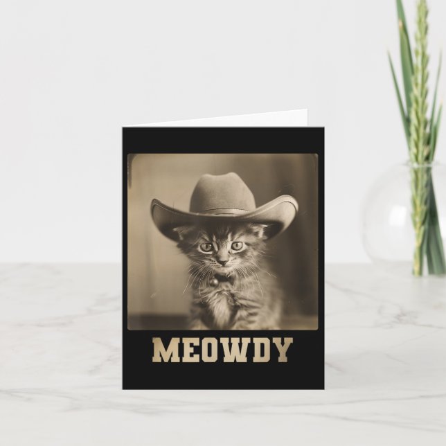 Vintage Meowdy Cat Kort (Framsida)