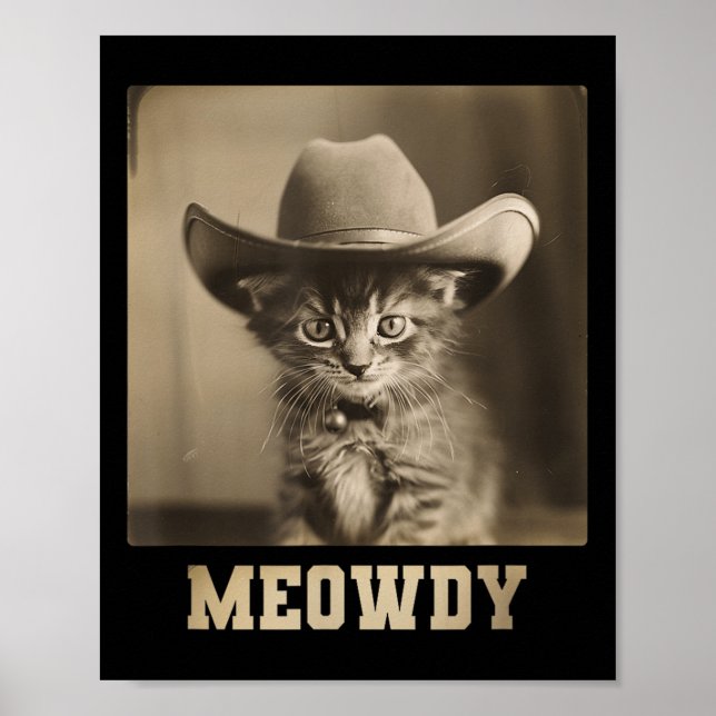Vintage Meowdy Cat Poster (Framsidan)