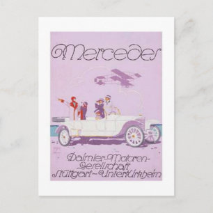 Vintage Mercedes Ad - Lila, flygplan Vykort