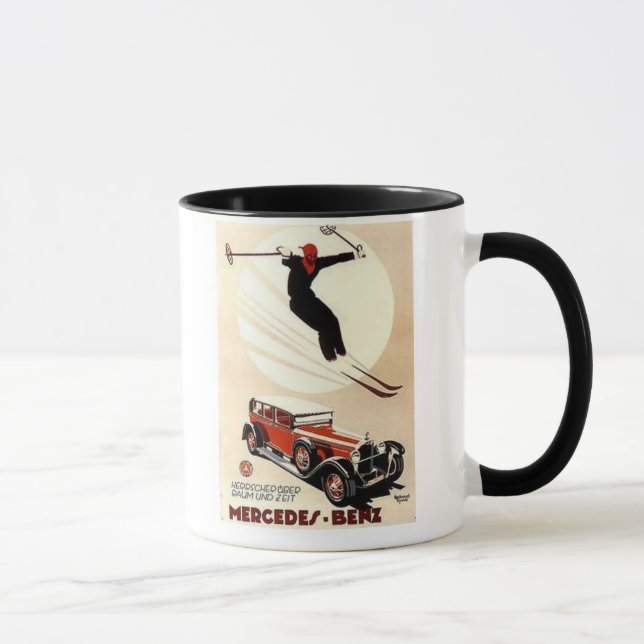 Vintage Mercedes Benz Ski Ad Mugg (Höger)