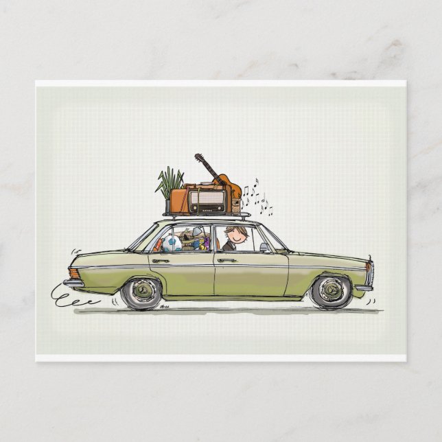 Vintage Mercedes Benz Vykort (Framsida)