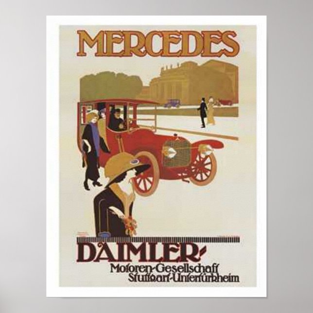 Vintage Mercedes Daimler Ad 2 Poster (Framsidan)