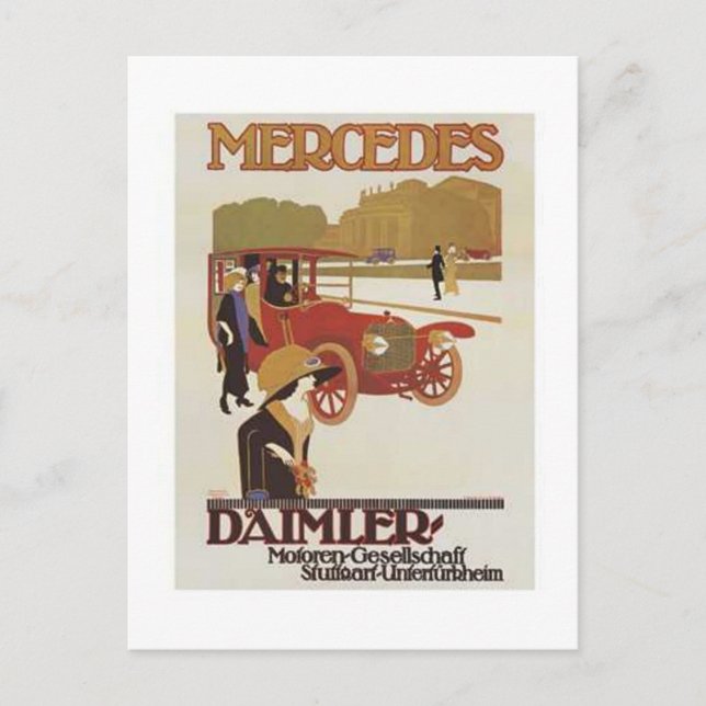 Vintage Mercedes Daimler Ad 2 Vykort (Framsida)