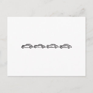 Vintage Mercedes-modeller Vykort