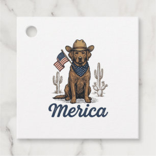 Vintage Merica Cowboy Hund Amerikansk Flagga Tröja Gåvor Etiketter