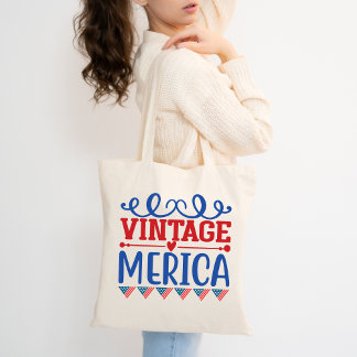 Vintage Merica Patriotic Tygkasse