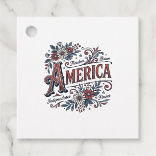 Vintage Merica Patriotisk Blommig Tröja Design_1 Gåvor Etiketter