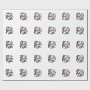 Vintage Merica Patriotisk Blommig Tröja Design_1 Presentpapper
