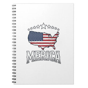 Vintage Merica Patriotisk Flagga Karttröja Design_ Anteckningsbok