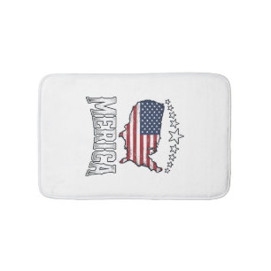 Vintage Merica Patriotisk Flagga Karttröja Design_ Badrumsmatta