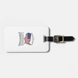 Vintage Merica Patriotisk Flagga Karttröja Design_ Bagagebricka