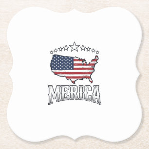 Vintage Merica Patriotisk Flagga Karttröja Design_ Underlägg Papper