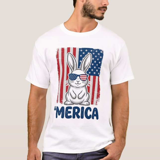 Vintage Merica Patriotisk Kanin Tröja Design_1 (Framsida)