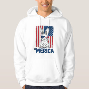 Vintage Merica Patriotisk Kanin Tröja Design_1 Hoodie