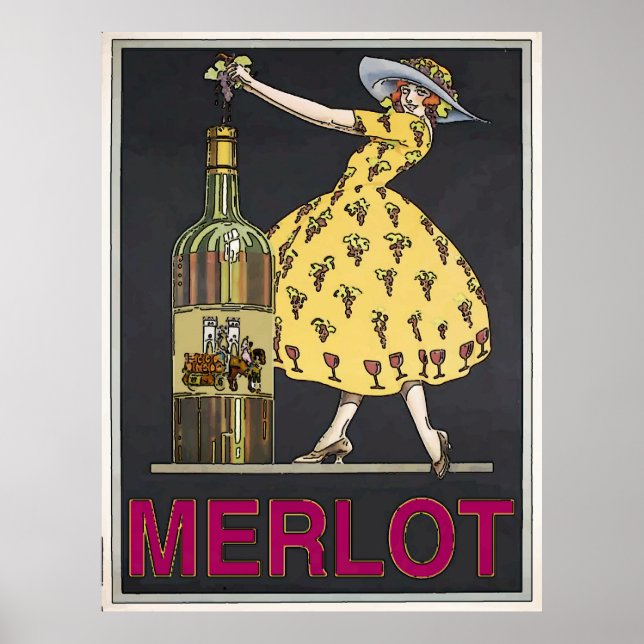 Vintage Merlot Vin Maid Poster (Framsidan)