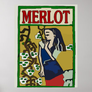Vintage Merlot Vin Poster