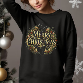 Vintage Merry Christmas-älgkrona – Högtidsdesign T Shirt