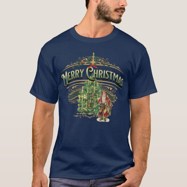 Vintage Merry Christmas boy T Shirt (Framsida)