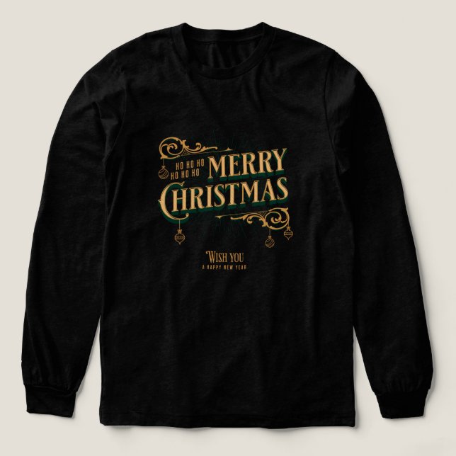 Vintage Merry Christmas T Shirt (Design framsida)